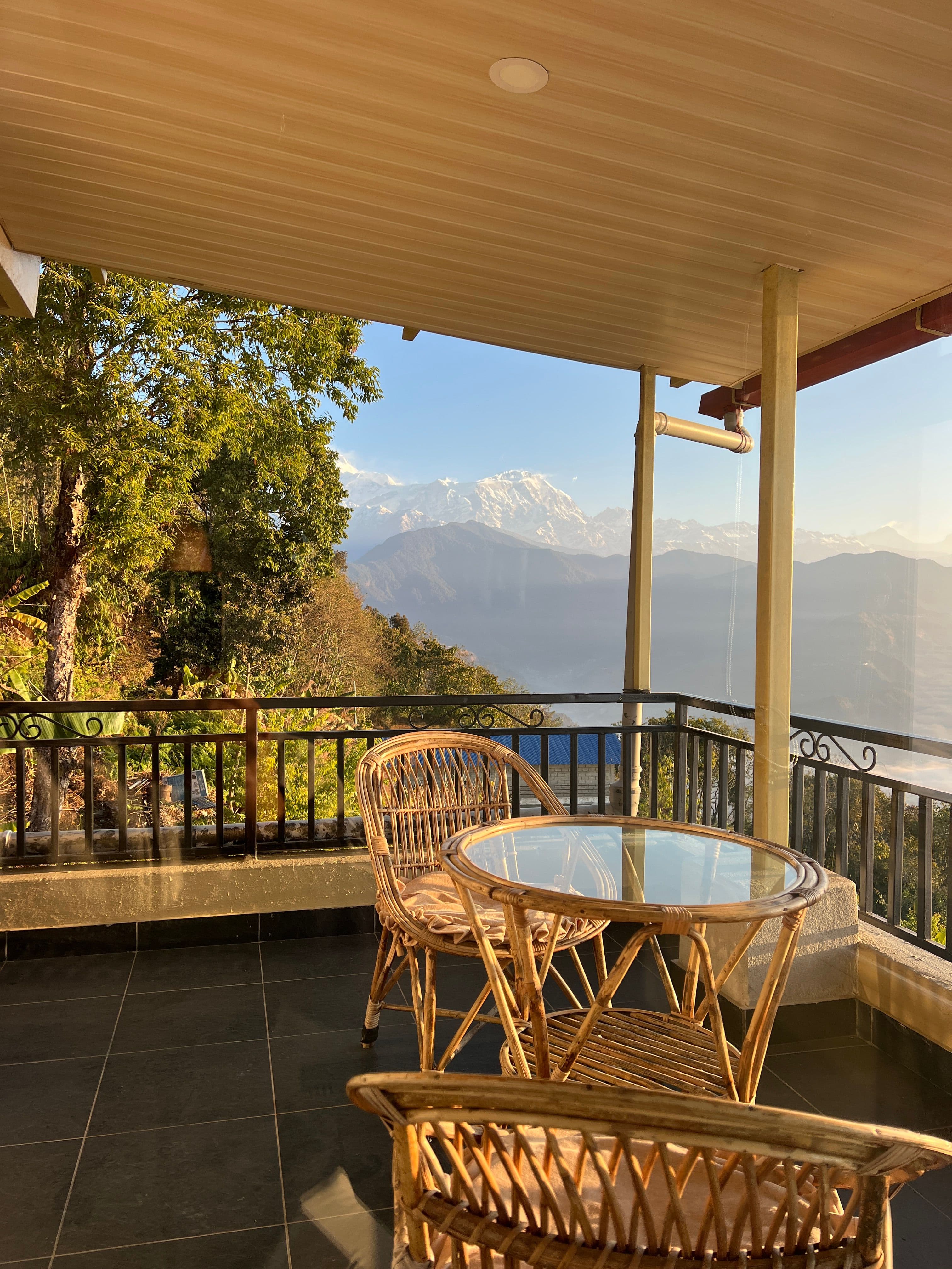 mountains in balcony